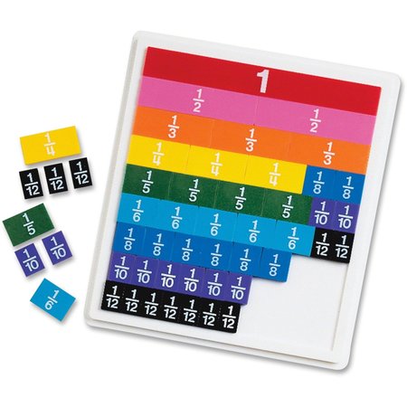 LEARNING RESOURCES Rainbow Fraction® Plastic Tiles with Tray, Set of 51 0615